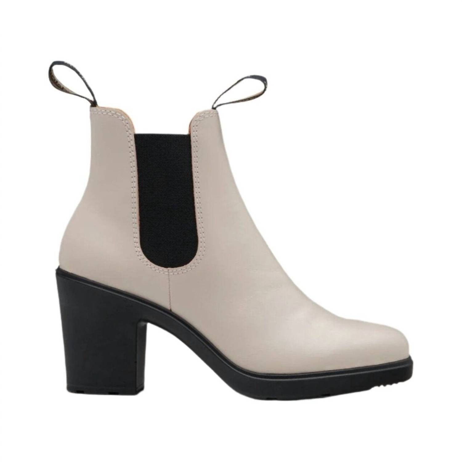 New Blundstone Women's Leather High Heeled Boots In Pearl White